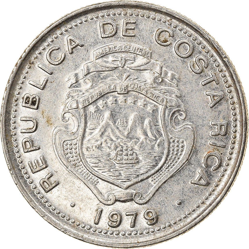 Moneda, Costa Rica, 10 Centimos, 1979, MBC, Níquel recubierto de acero