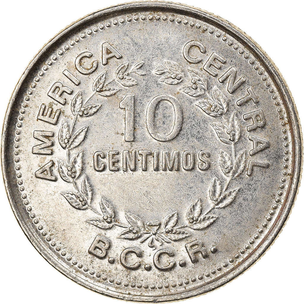Moneda, Costa Rica, 10 Centimos, 1979, MBC, Níquel recubierto de acero