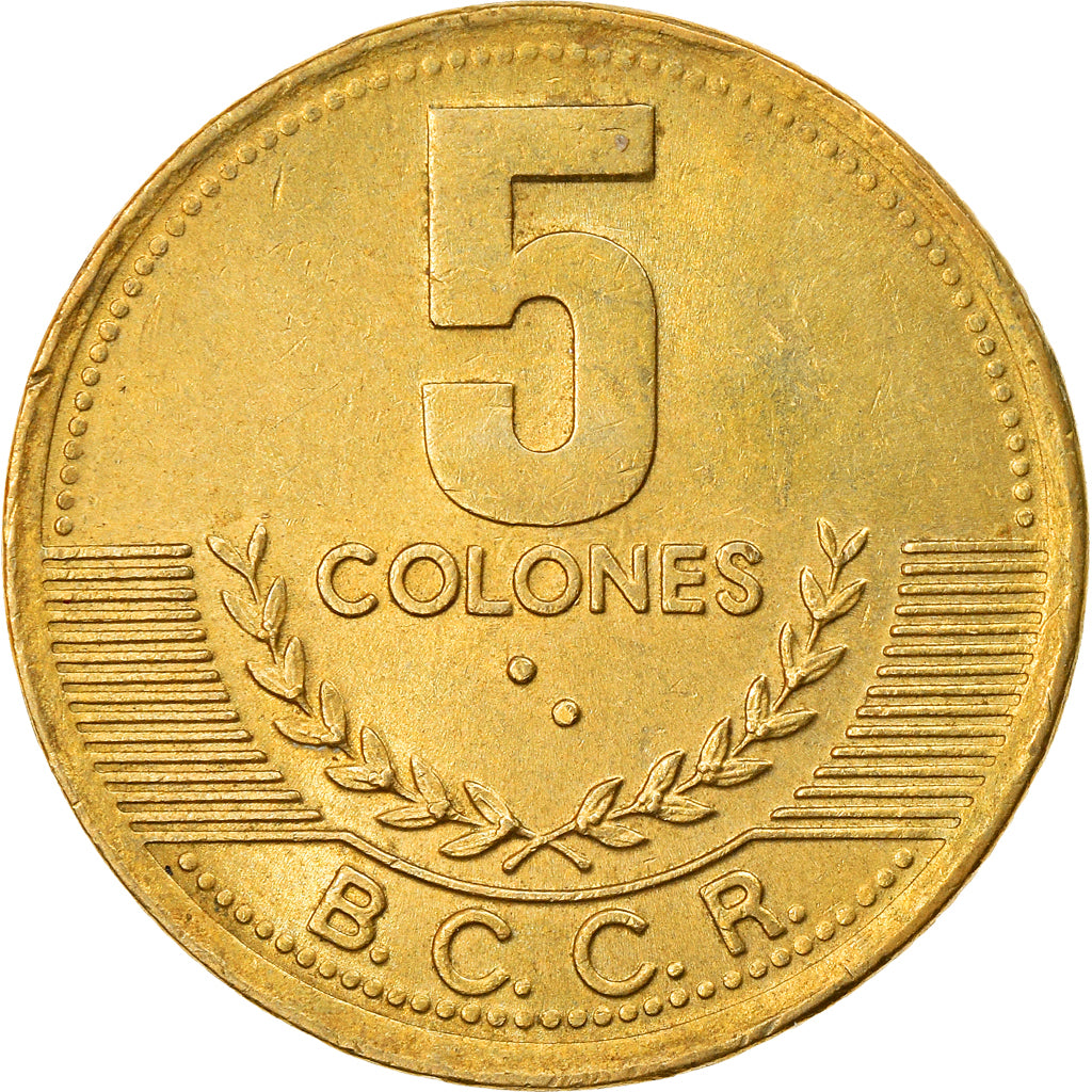 Monnaie, Costa Rica, 5 Colones, 1997, Armant Metalurgica, Santiago, Chile, TTB