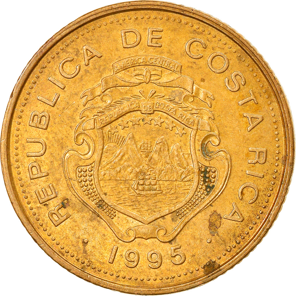 Monnaie, Costa Rica, 5 Colones, 1995, TTB, Brass plated steel, KM:227