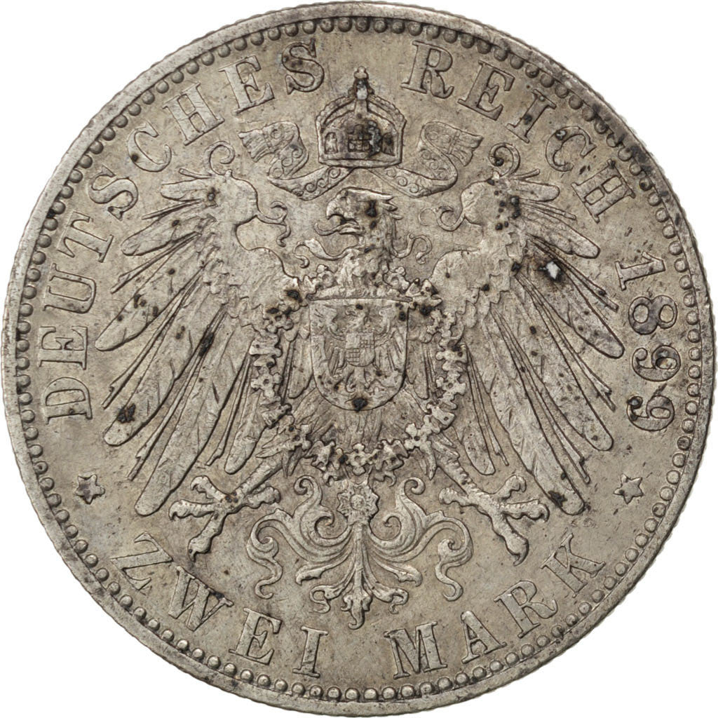 Coin, German States, PRUSSIA, Wilhelm II, 2 Mark, 1899, Berlin, VF(30-35)