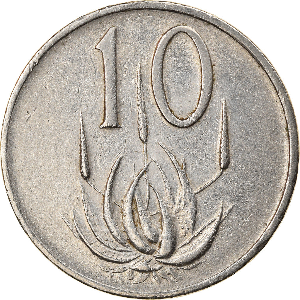Moeda, África do Sul, 10 Cents, 1974, EF(40-45), Níquel, KM:85