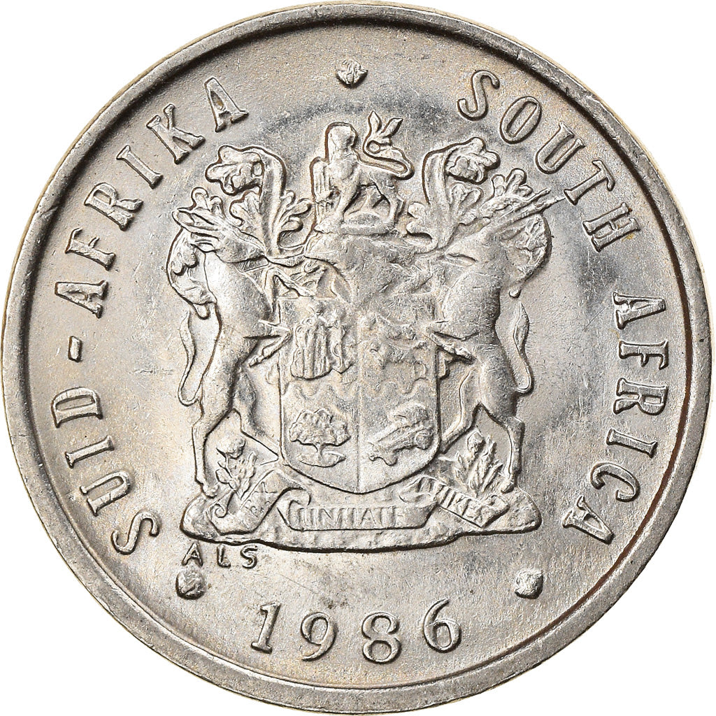 Moneta, Południowa Afryka, 5 Cents, 1986, AU(55-58), Nikiel, KM:84