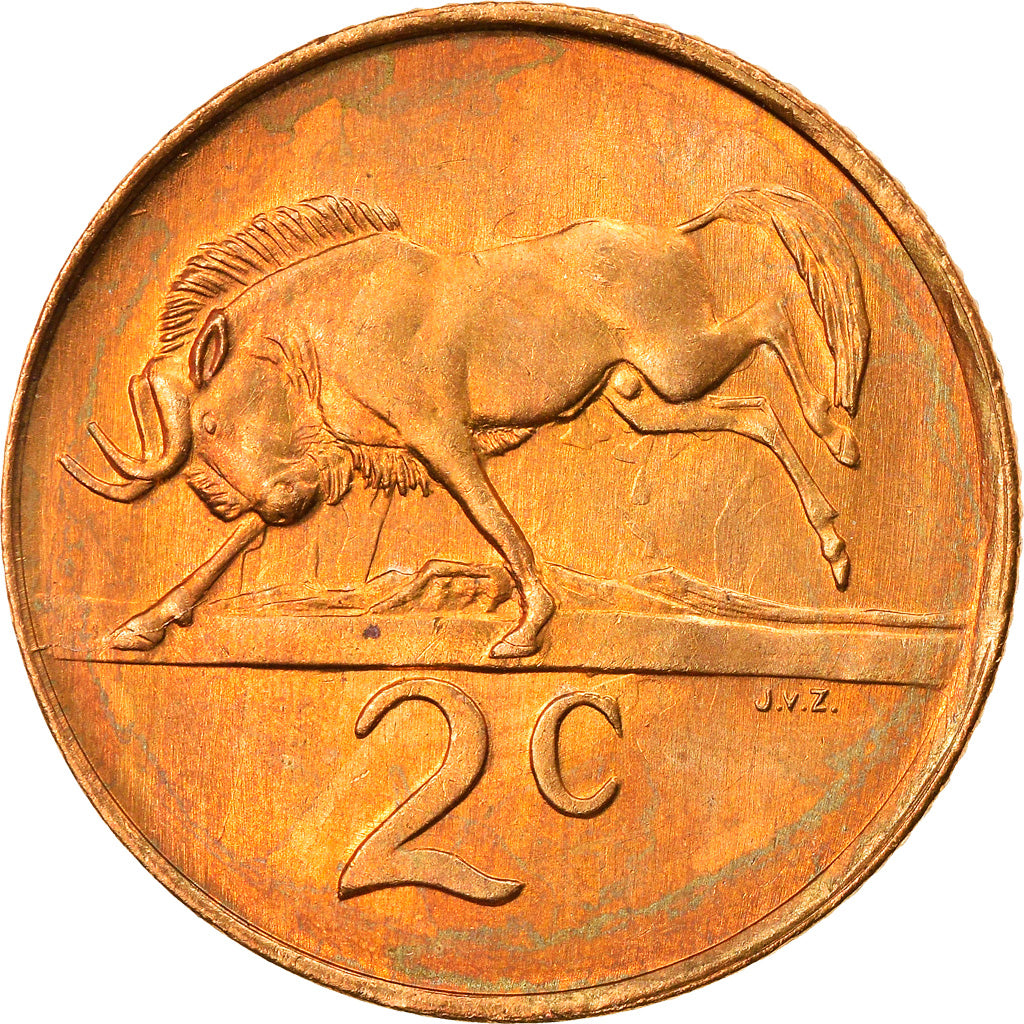 Moneta, Południowa Afryka, 2 Cents, 1990, AU(55-58), Bronze, KM:83