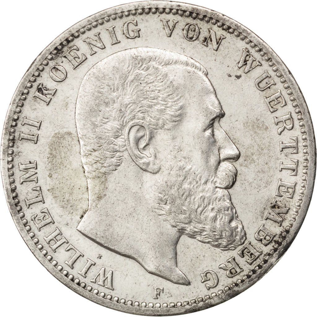 Coin, German States, WURTTEMBERG, Wilhelm II, 3 Mark, 1914, Freudenstadt