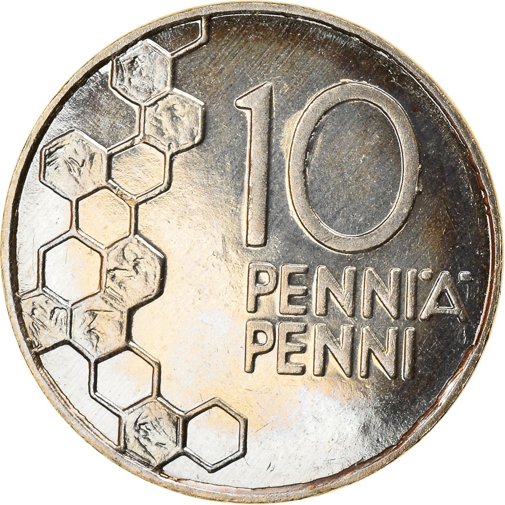 Coin, Finland, 10 Pennia, 1997, AU(55-58), Copper-nickel, KM:65