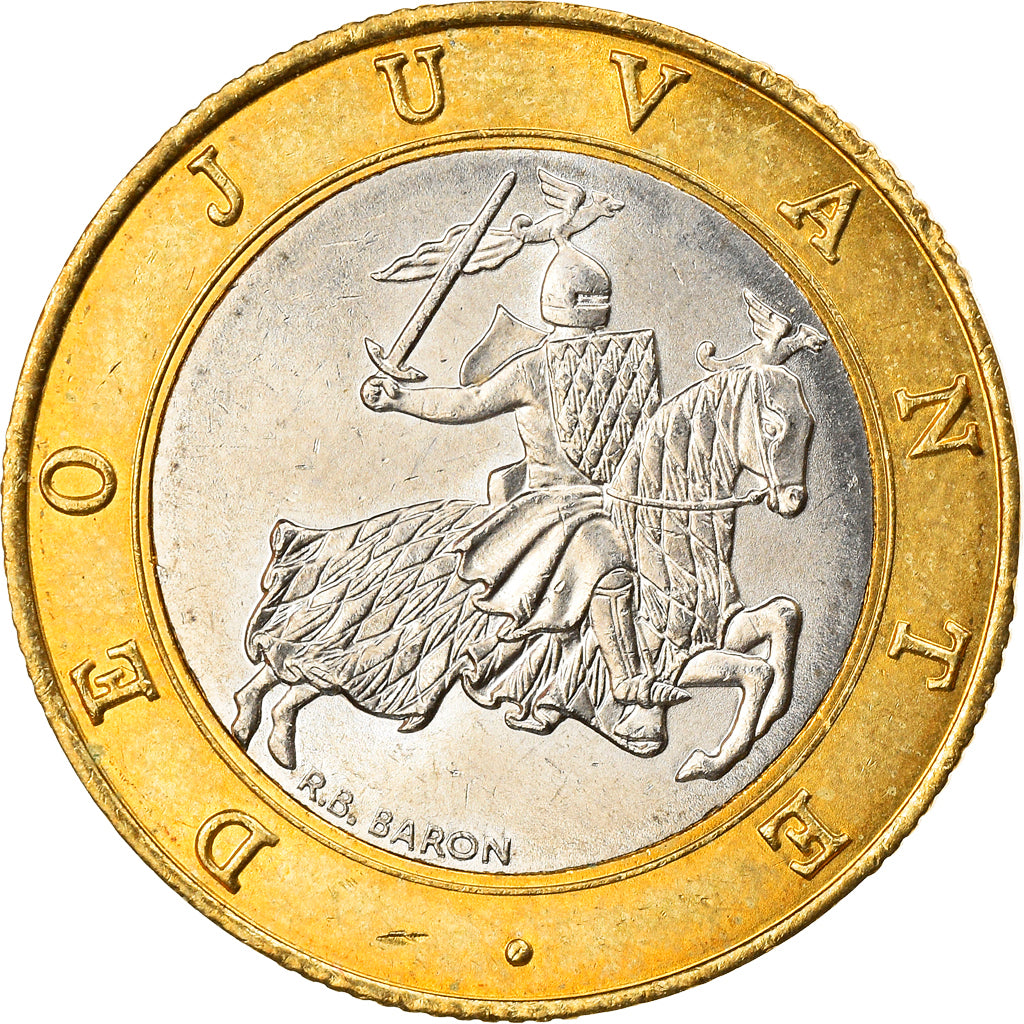 Moeda, Mónaco, Rainier III, 10 Francs, 2000, AU(55-58), Bimetálico, KM:163
