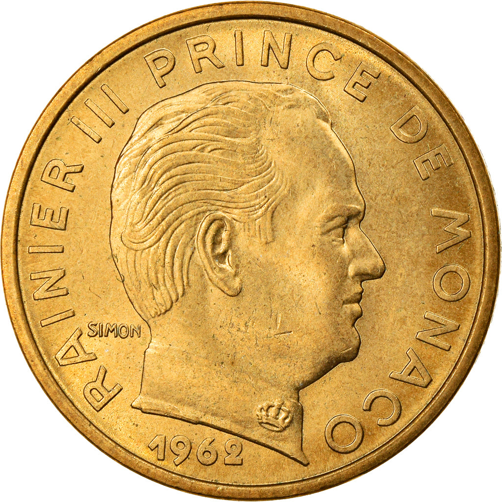 Coin, Monaco, Rainier III, 50 Centimes, 1962, EF(40-45), Aluminum-Bronze