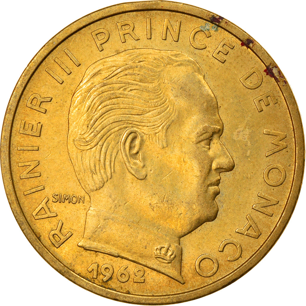 Coin, Monaco, Rainier III, 50 Centimes, 1962, EF(40-45), Aluminum-Bronze