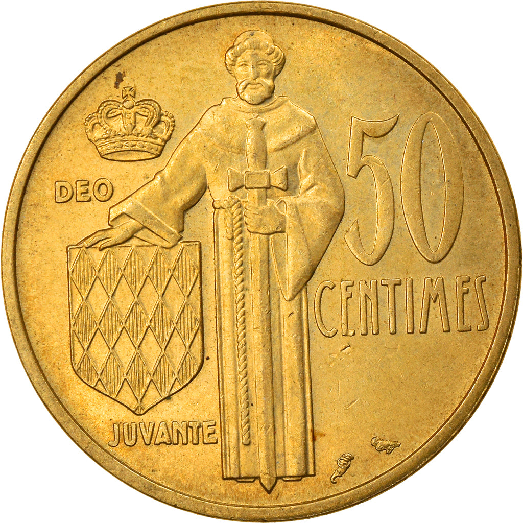 Coin, Monaco, Rainier III, 50 Centimes, 1962, EF(40-45), Aluminum-Bronze