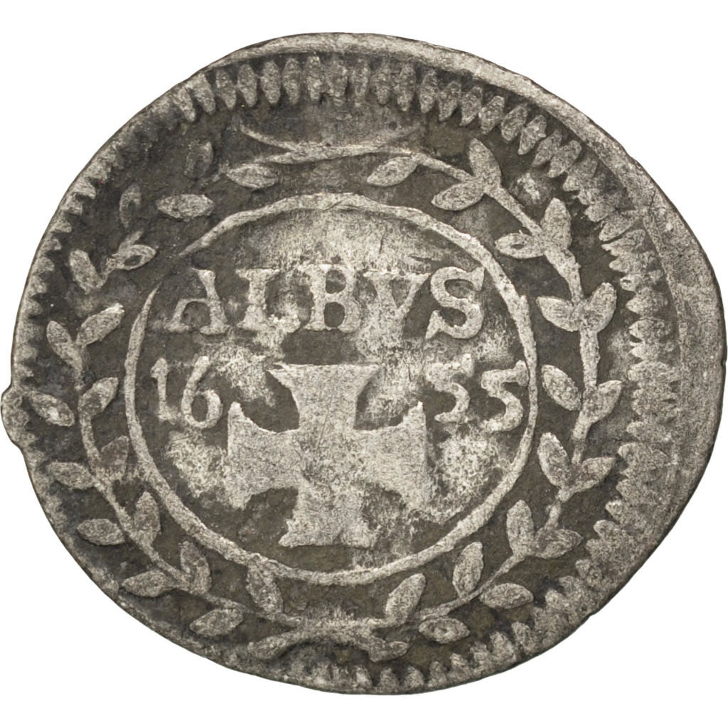 Coin, German States, FRANKFURT AM MAIN, Albus, 1655, VF(20-25), Silver, KM:108.2