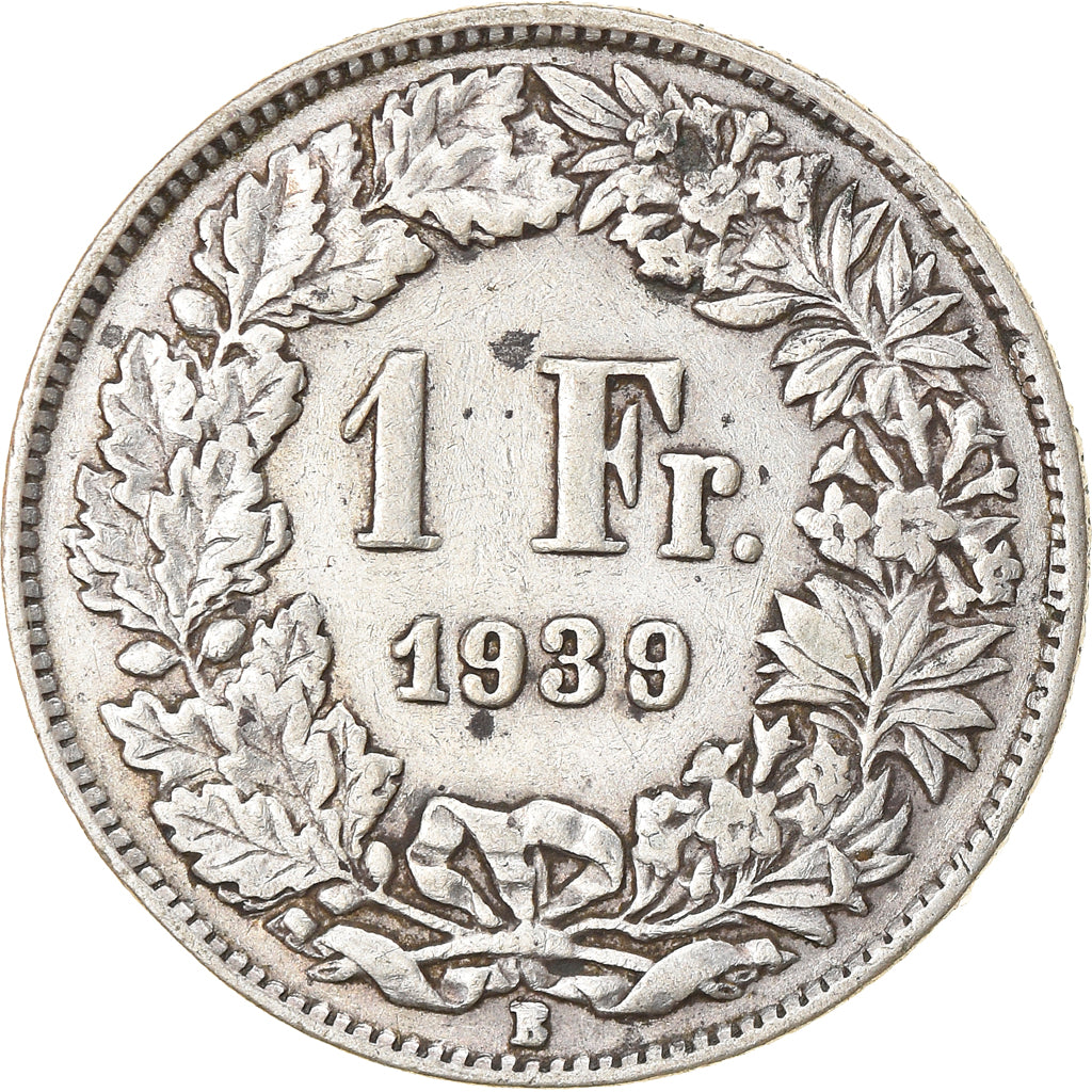 Moneta, Svizzera, Franc, 1939, BB, Argento, KM:24
