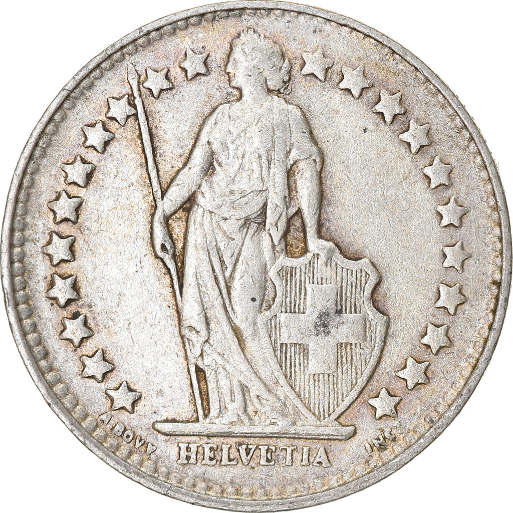 Coin, Switzerland, 1/2 Franc, 1929, Bern, EF(40-45), Silver, KM:23