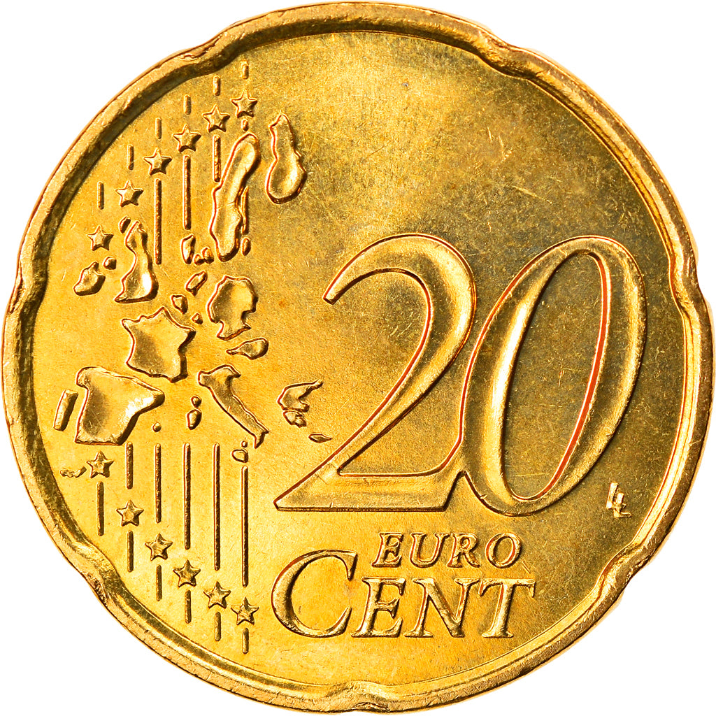 Monaco, 20 Euro Cent, 2001, AU(55-58), Brass, KM:171