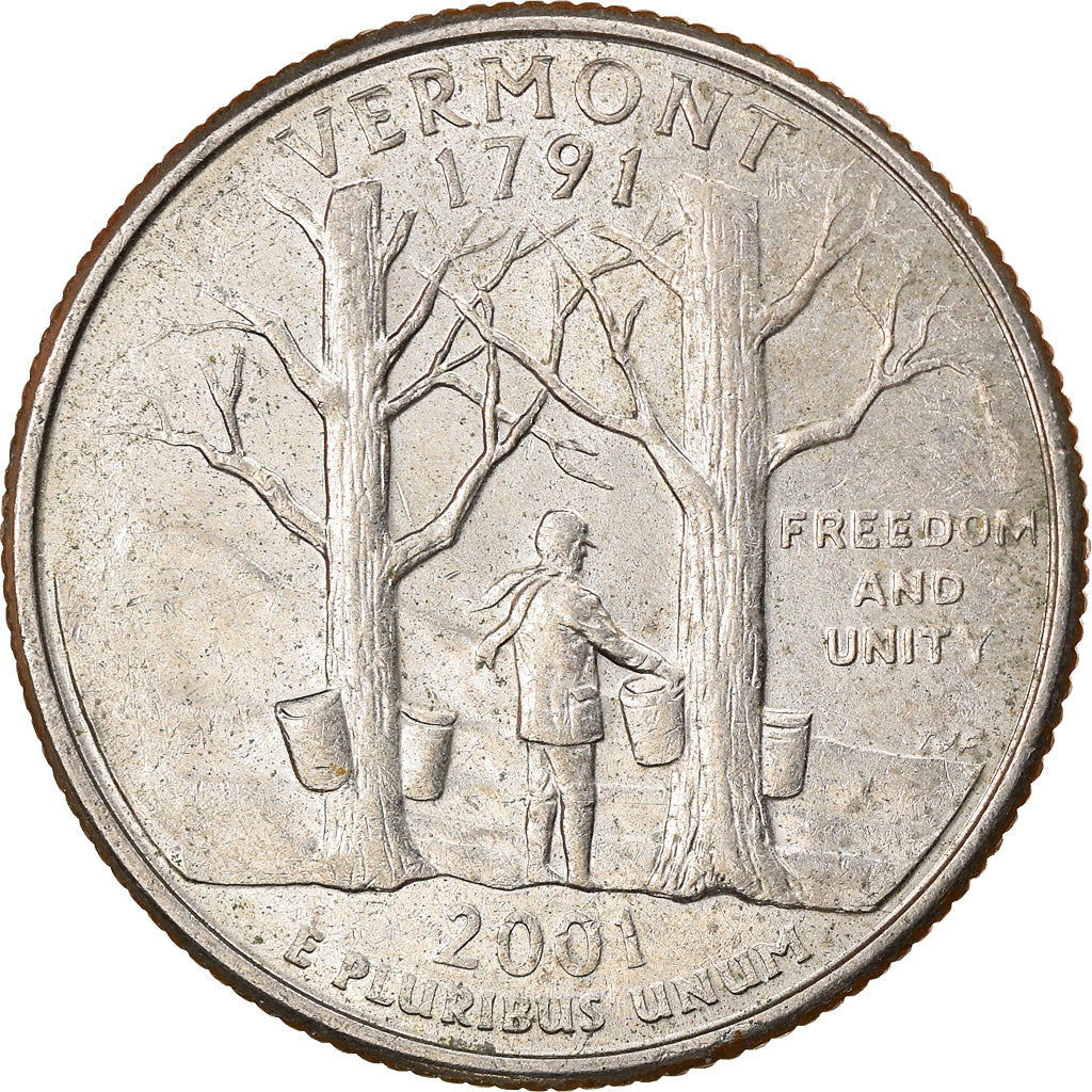Moneda, Estados Unidos, Vermont, Quarter, 2001, U.S. Mint, Philadelphia, MBC