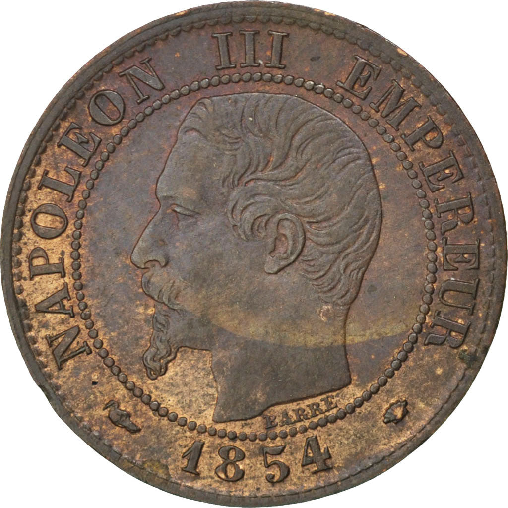 Coin, France, Napoleon III, Napoléon III, Centime, 1854, Marseille, AU(55-58)