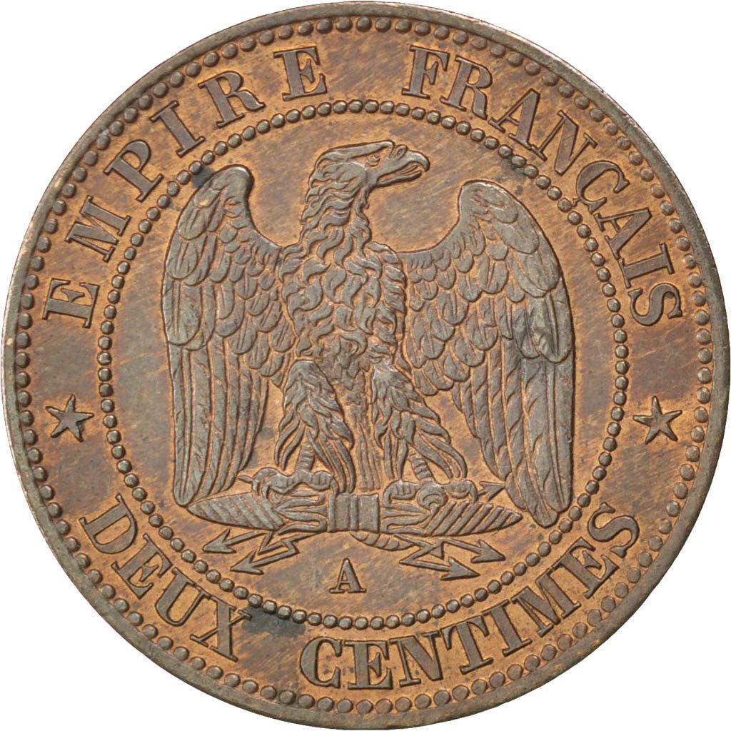 Munten, Frankrijk, Napoleon III, Napoléon III, 2 Centimes, 1853, Paris, PR+