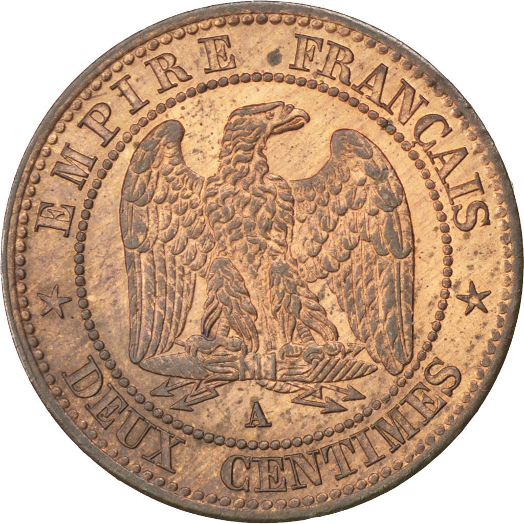 Moneda, Francia, Napoleon III, Napoléon III, 2 Centimes, 1853, Paris, SC