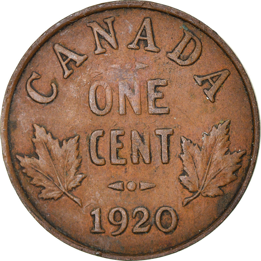 Moeda, Canadá, George V, Cent, 1920, Royal Canadian Mint, Ottawa, EF(40-45)
