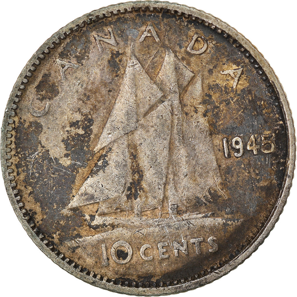 Monnaie, Canada, George VI, 10 Cents, 1943, Royal Canadian Mint, Ottawa, B+