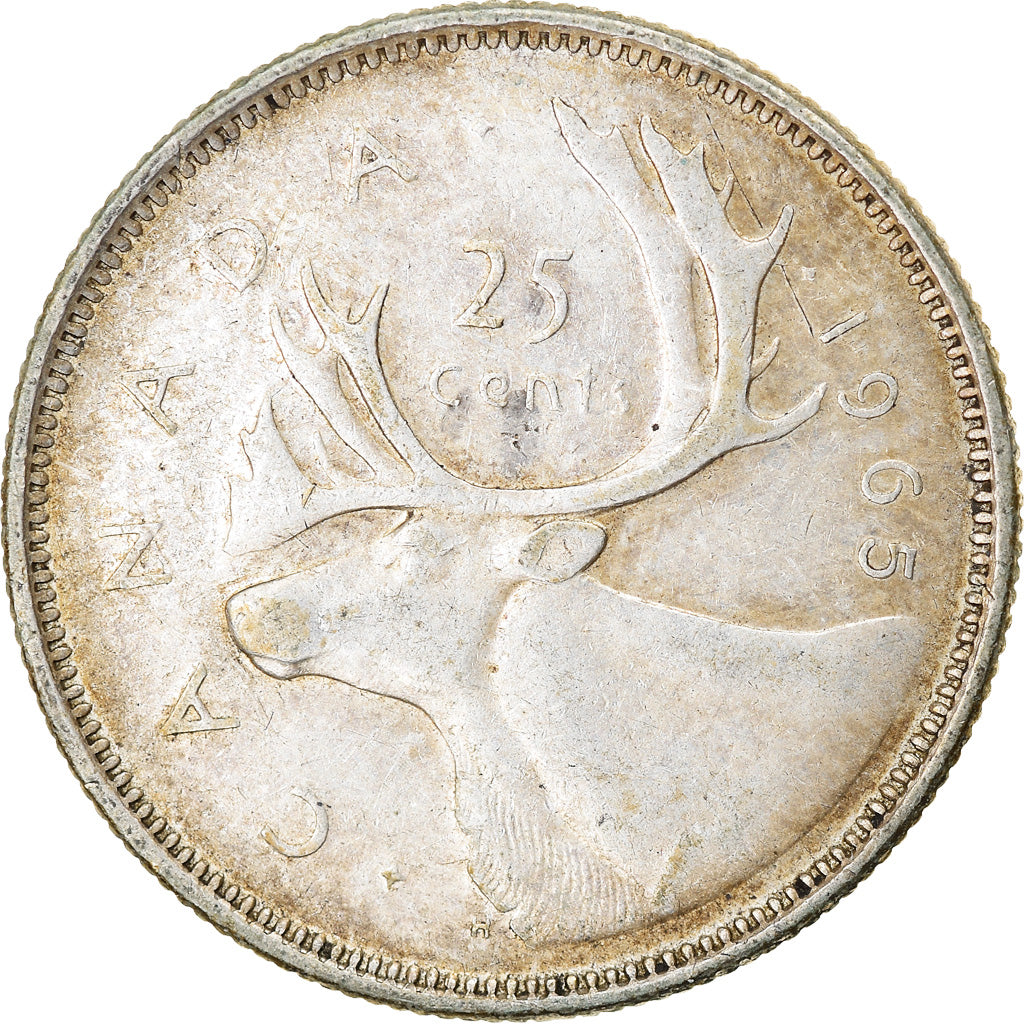 Coin, Canada, Elizabeth II, 25 Cents, 1965, Royal Canadian Mint, Ottawa
