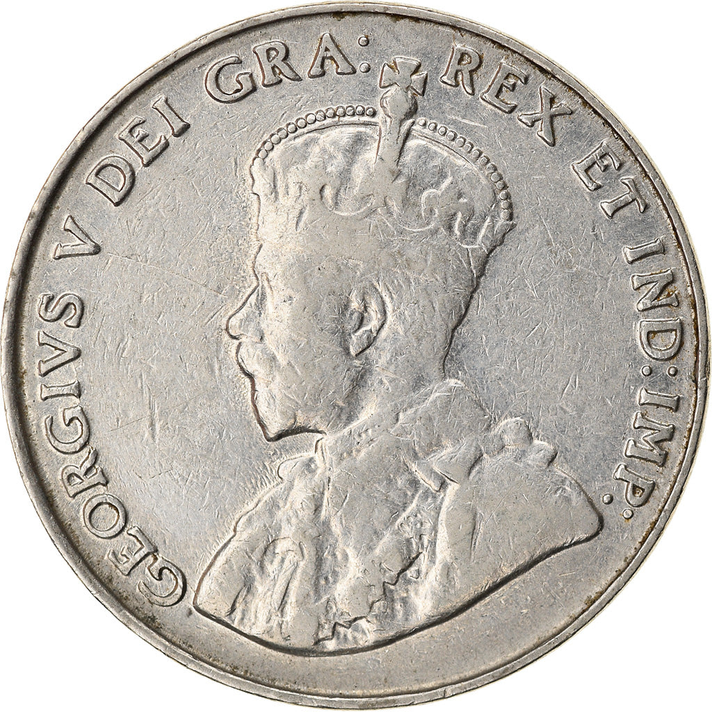 Moneda, Canadá, George V, 5 Cents, 1935, Royal Canadian Mint, Ottawa, MBC