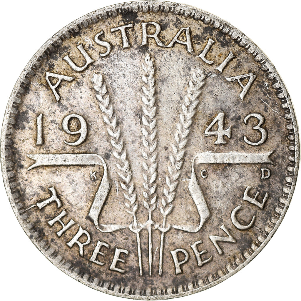 Moneta, Australia, George VI, Threepence, 1943, MB, Argento, KM:37
