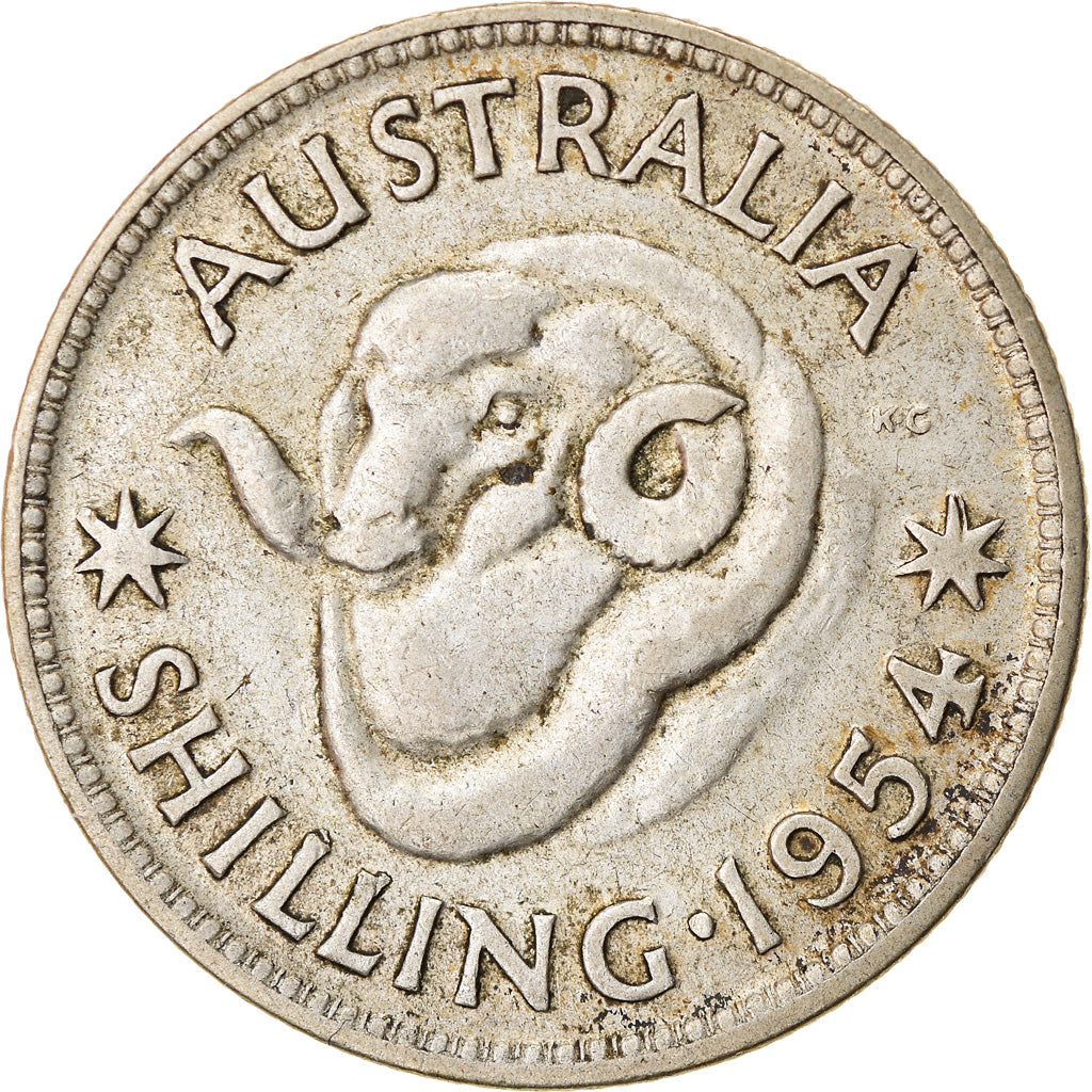 Coin, Australia, Elizabeth II, Shilling, 1954, Melbourne, EF(40-45), Silver