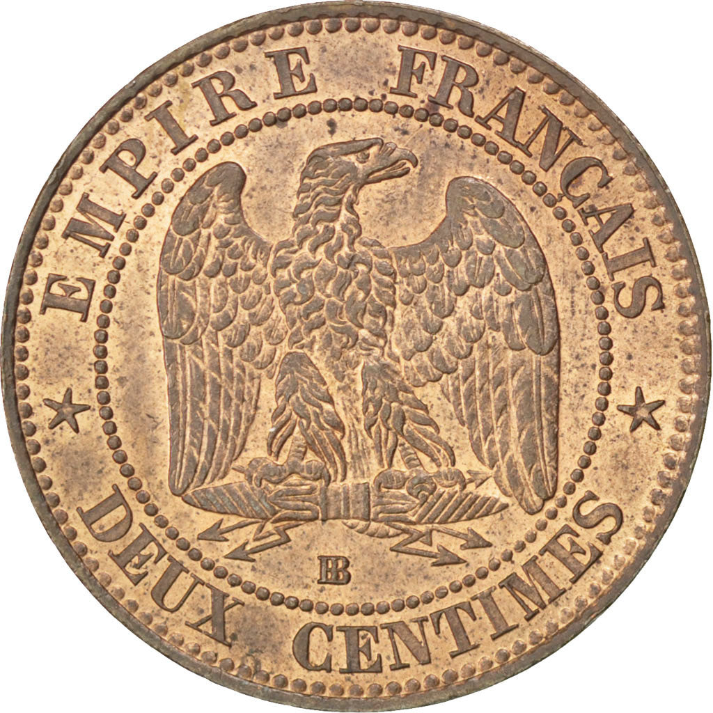 Monnaie, France, Napoleon III, Napoléon III, 2 Centimes, 1855, Strasbourg, SPL