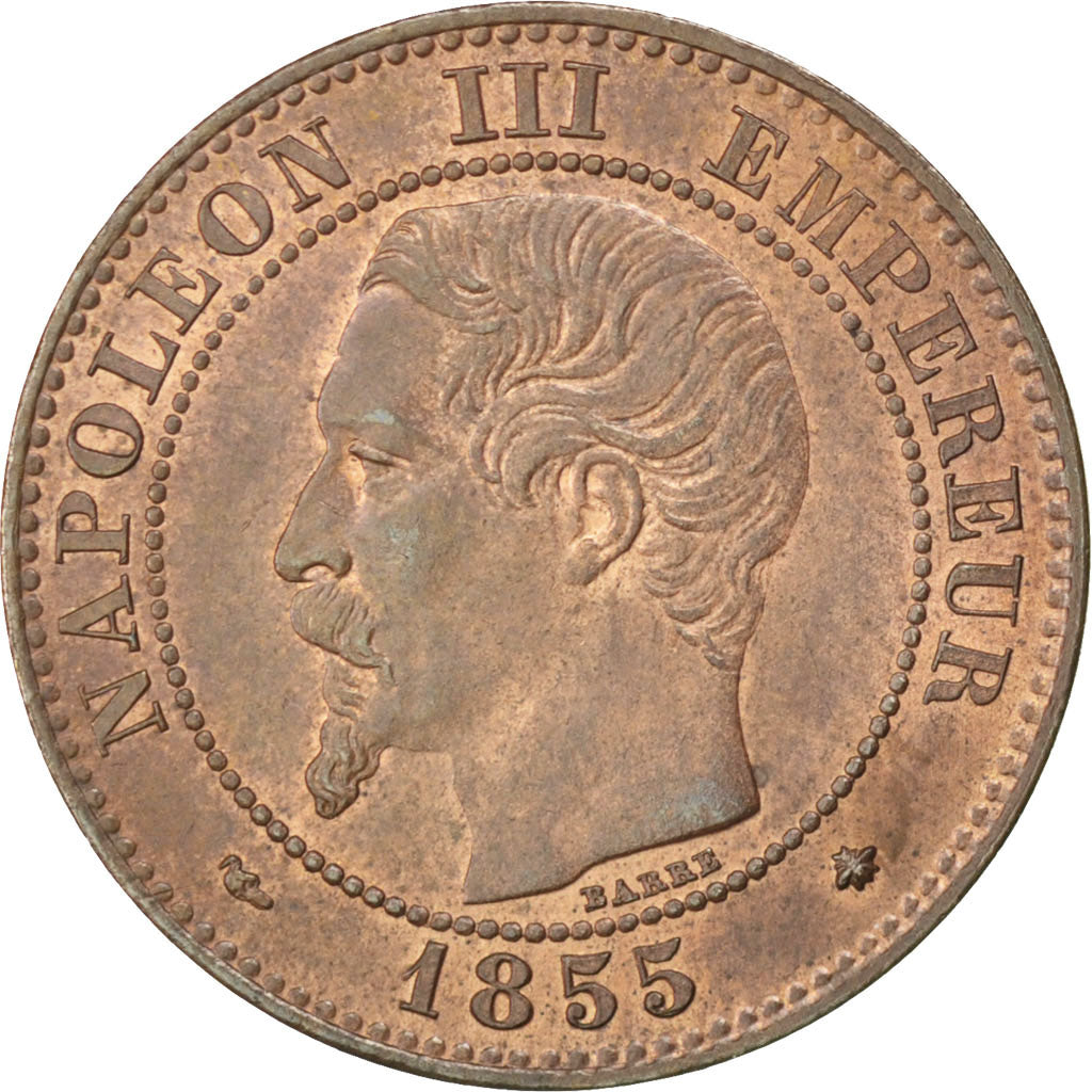 Munten, Frankrijk, Napoleon III, Napoléon III, 2 Centimes, 1855, Strasbourg
