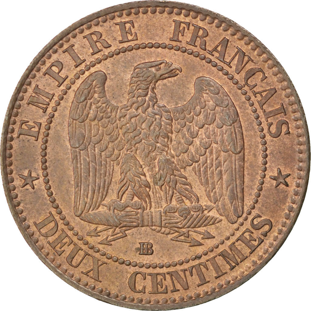 Munten, Frankrijk, Napoleon III, Napoléon III, 2 Centimes, 1855, Strasbourg