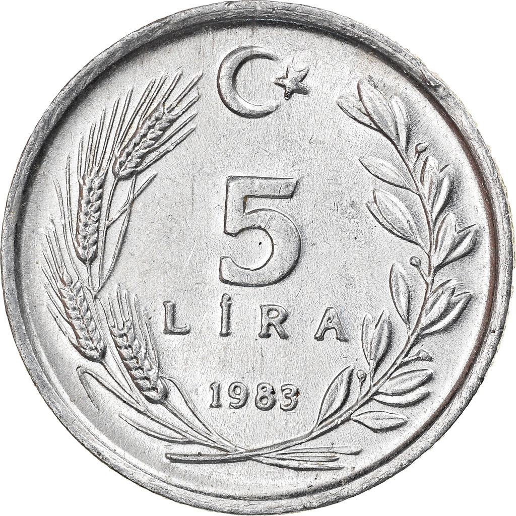 Monnaie, Turquie, 5 Lira, 1983, TTB, Aluminium, KM:949.2