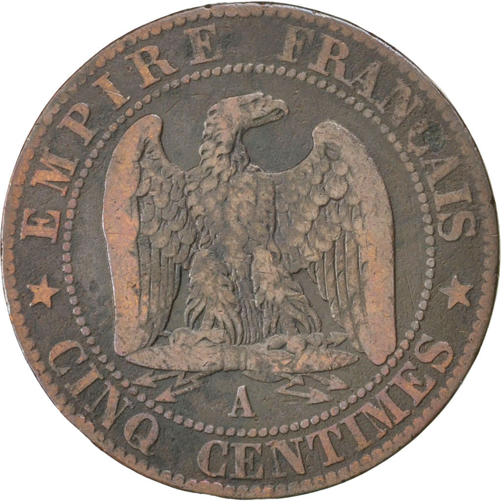 Monnaie, France, Napoleon III, Napoléon III, 5 Centimes, 1854, Paris, TB