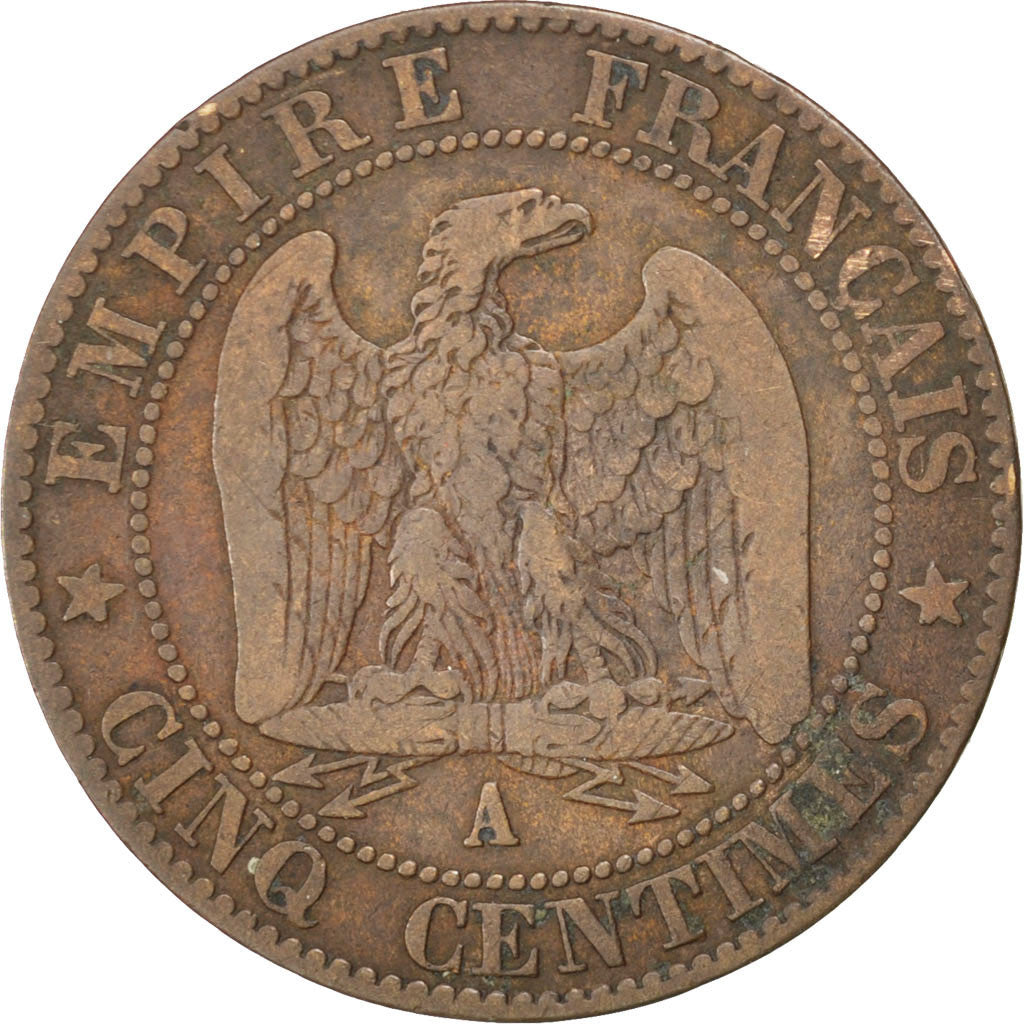 Monnaie, France, Napoleon III, Napoléon III, 5 Centimes, 1857, Paris, TB+