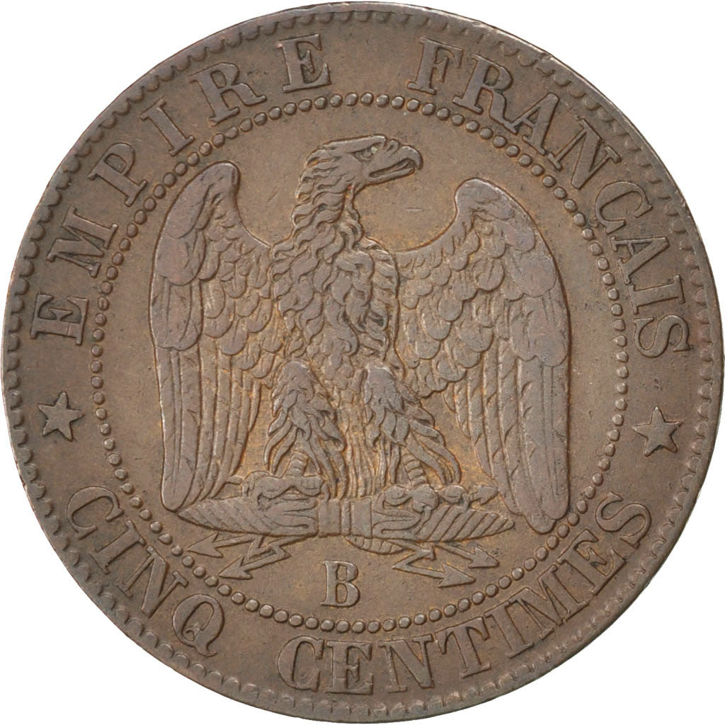 Monnaie, France, Napoleon III, Napoléon III, 5 Centimes, 1854, Rouen, TTB