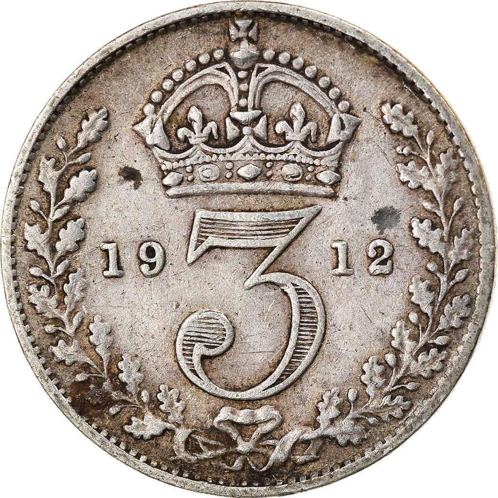 Coin, Great Britain, George V, 3 Pence, 1912, VF(30-35), Silver, KM:813
