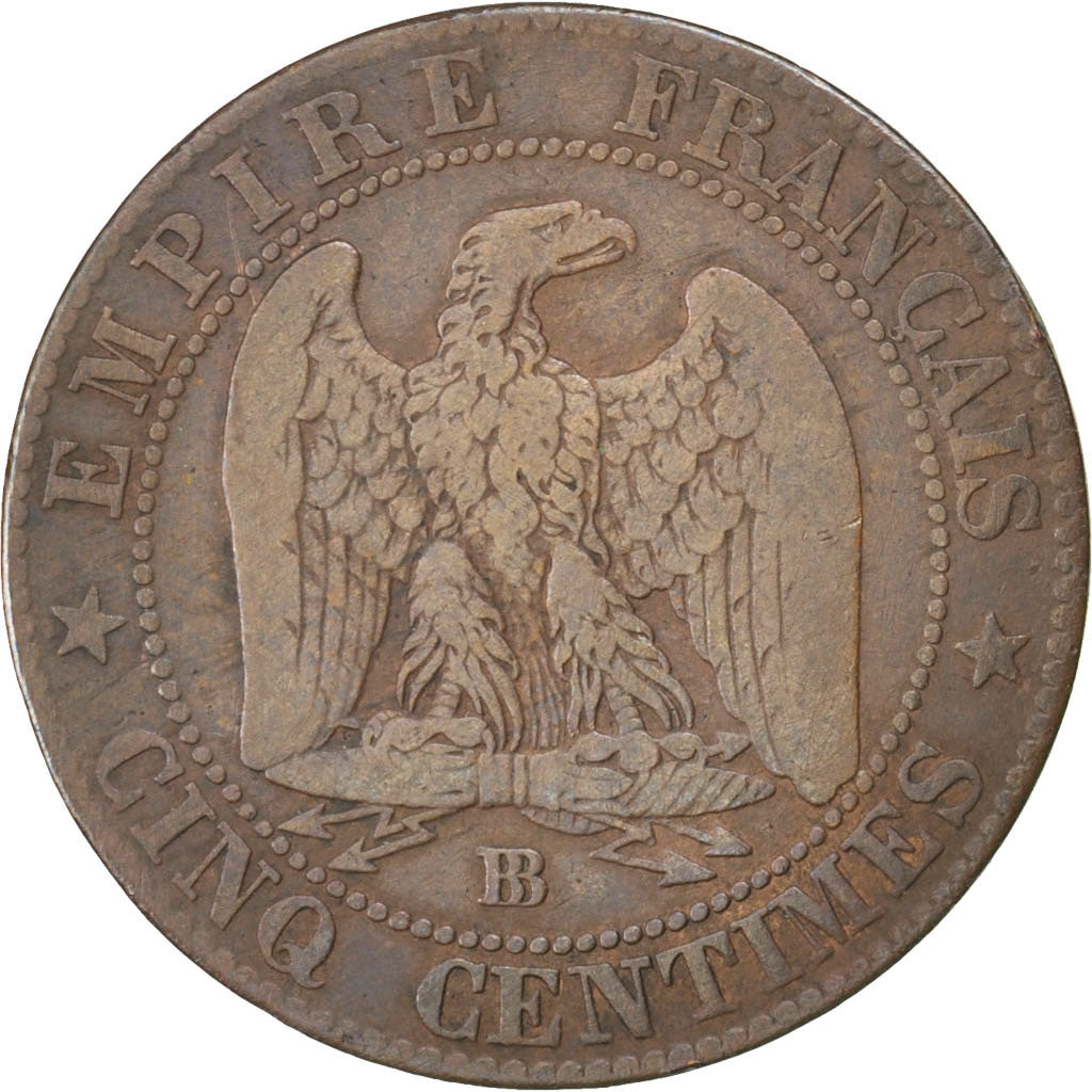 Monnaie, France, Napoleon III, Napoléon III, 5 Centimes, 1854, Strasbourg, TB