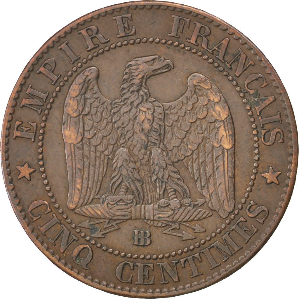 Monnaie, France, Napoleon III, Napoléon III, 5 Centimes, 1855, Strasbourg
