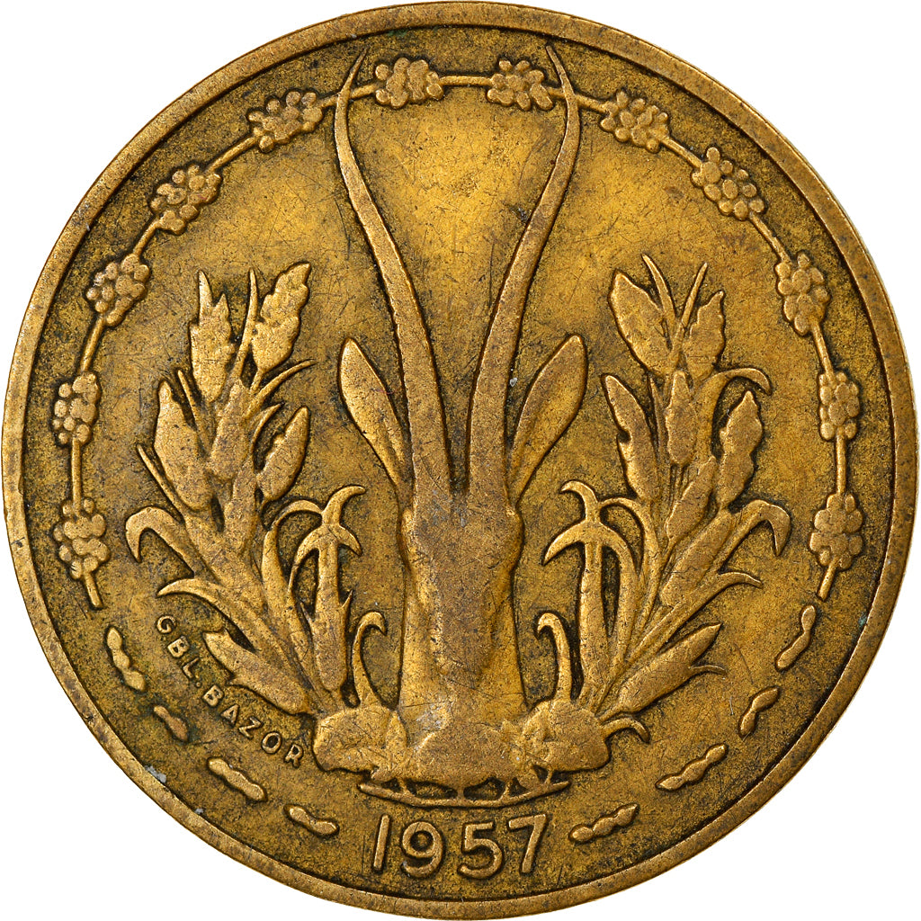 Coin, French West Africa, 10 Francs, 1957, VF(30-35), Aluminum-Bronze, KM:8