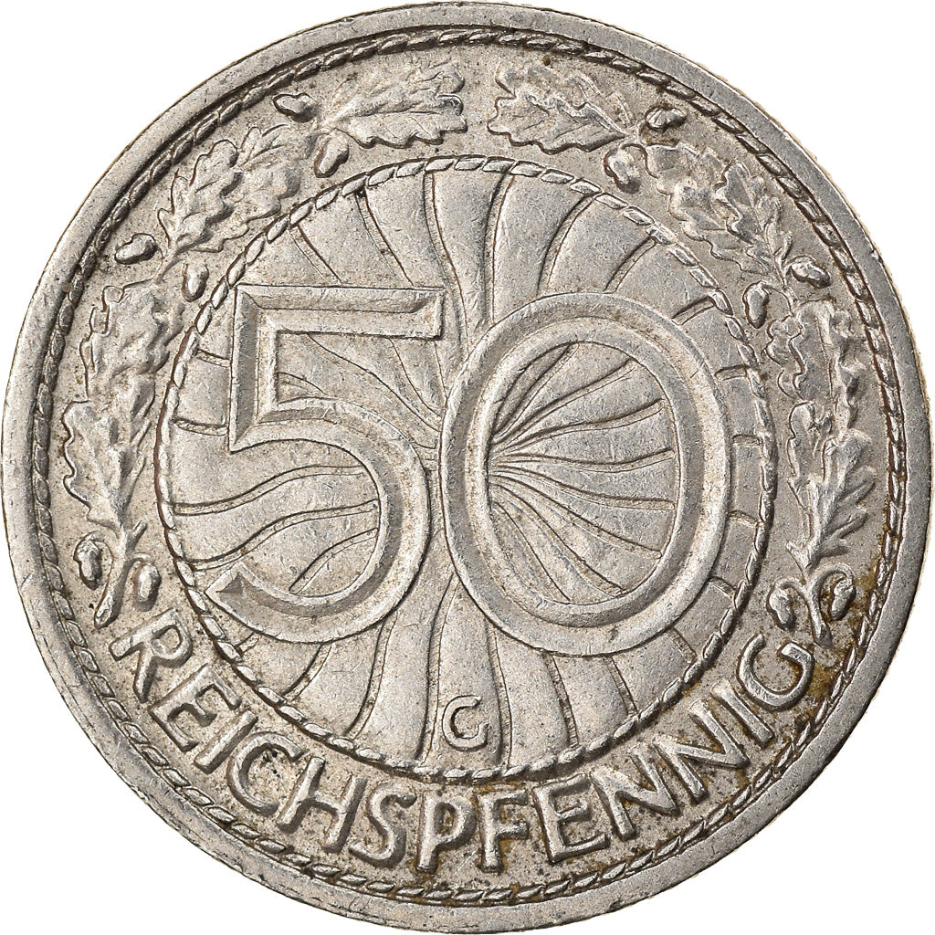 Münze, Deutschland, Weimarer Republik, 50 Reichspfennig, 1928, Karlsruhe, SS