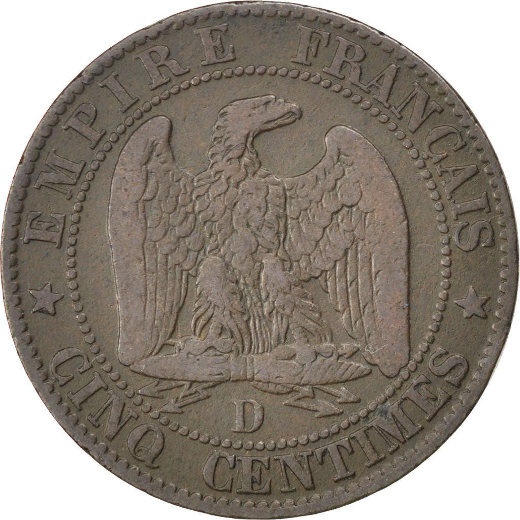 Moneta, Francia, Napoleon III, Napoléon III, 5 Centimes, 1856, Lyon, MB+