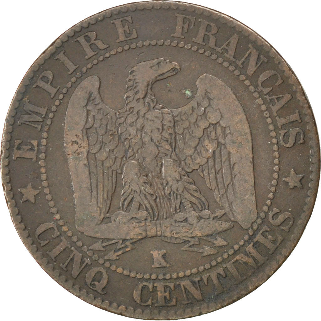 Monnaie, France, Napoleon III, Napoléon III, 5 Centimes, 1855, Bordeaux, TB+