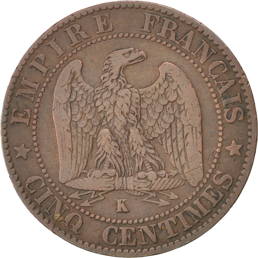 Moneta, Francja, Napoleon III, Napoléon III, 5 Centimes, 1855, Bordeaux