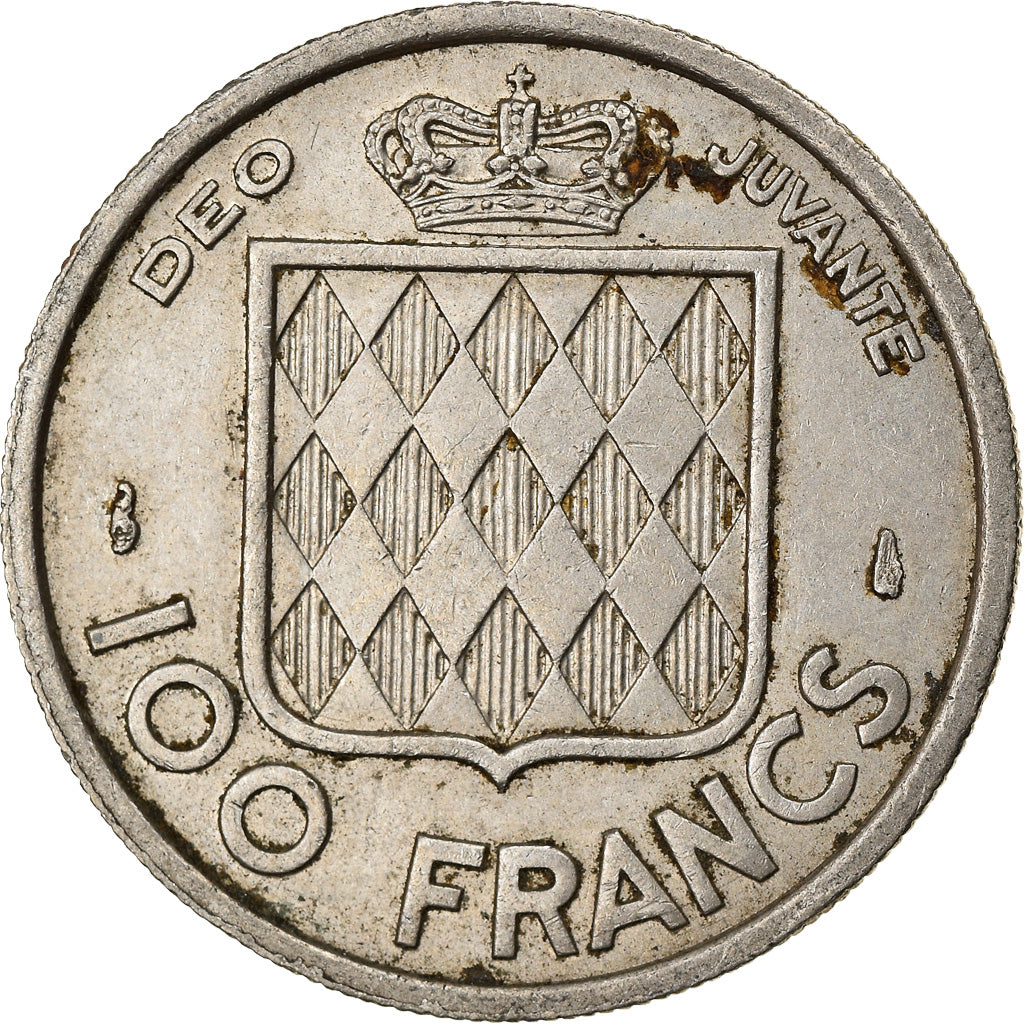 Munten, Monaco, Rainier III, 100 Francs, Cent, 1956, ZF, Copper-nickel, KM:134