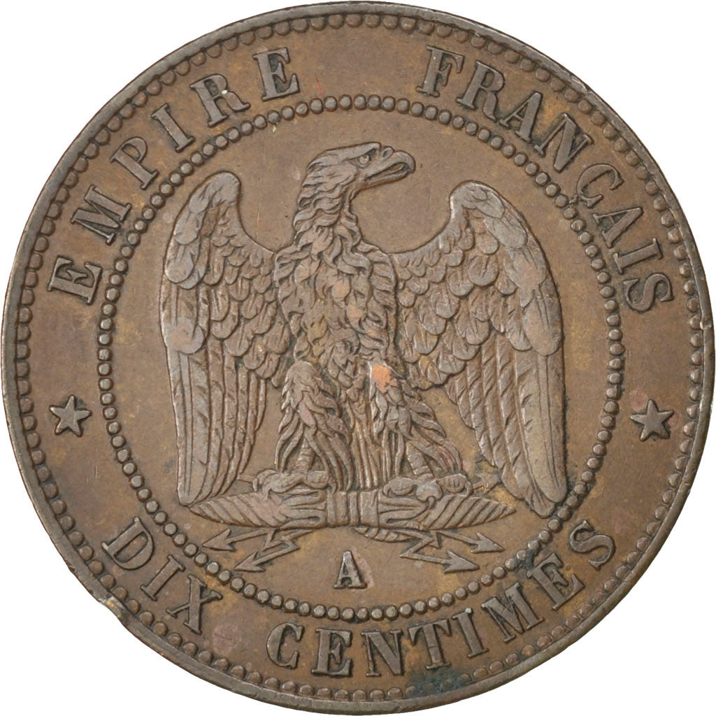 Moneda, Francia, Napoleon III, Napoléon III, 10 Centimes, 1856, Paris, MBC