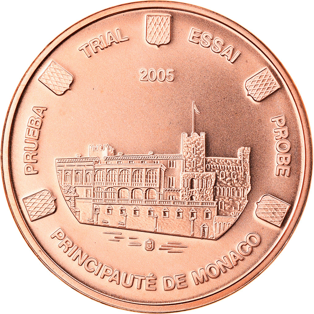 Monaco, Medaille, 2 C, Essai Trial, 2005, STGL, Kupfer