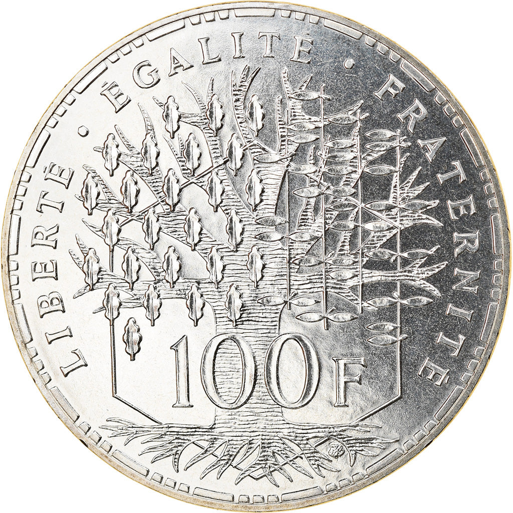 Moneta, Francja, Panthéon, 100 Francs, 1982, Paris, MS(65-70), Srebro
