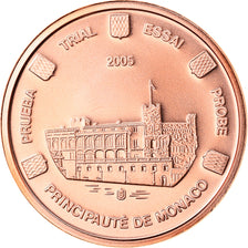 Monaco, Medal, 1 C, Essai Trial, 2005, MS(65-70), Copper
