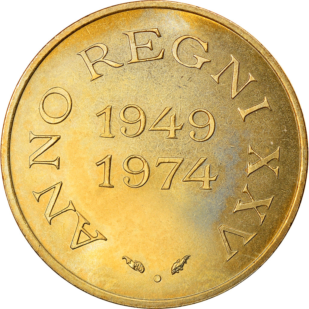 Mónaco, Token, Le Prince Rainier III, Anno Regni XXV, 1974, FDC, Aluminio -