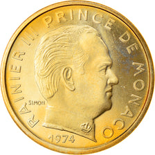 Coin, Monaco, Rainier III, 10 Centimes, 1974, MS(65-70), Aluminum-Bronze